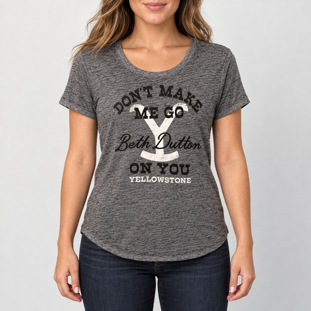 Yellowstone Beth Dutton Graphic Tee Charcoal Grey Short Sleeve Shirt Medium